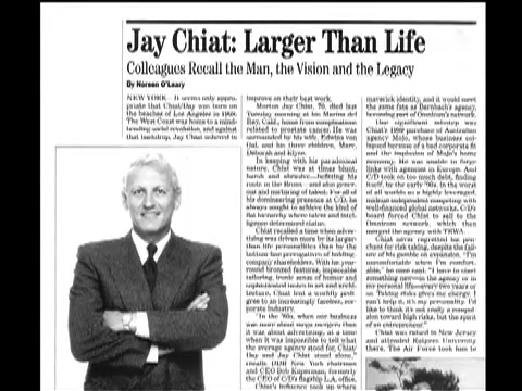 Image of magazine/print article about Jay Chiat.