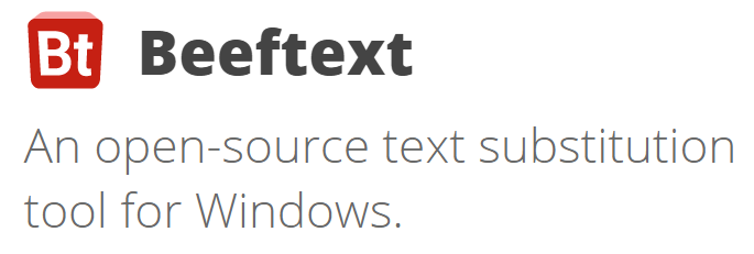 Image of the Beeftext application logo and tag line.
